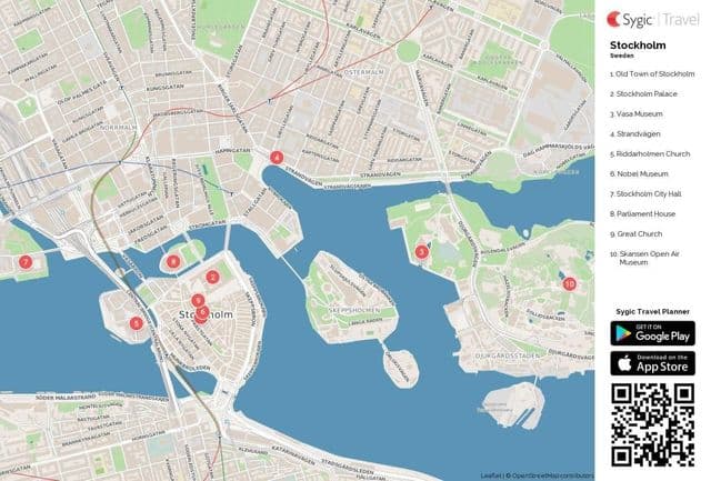 Plan des attractions de Stockholm