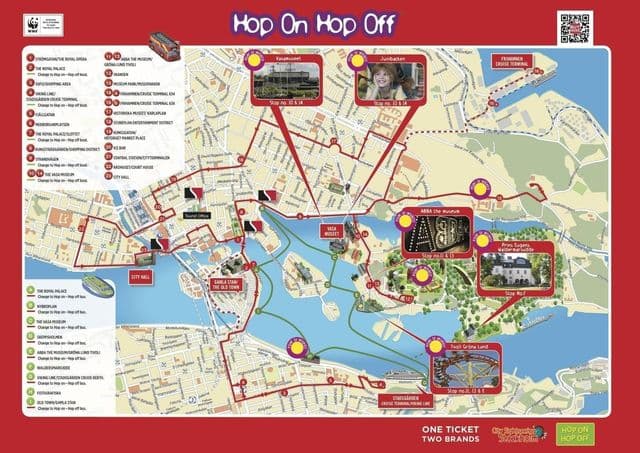 Plan des Big Bus de Stockholm