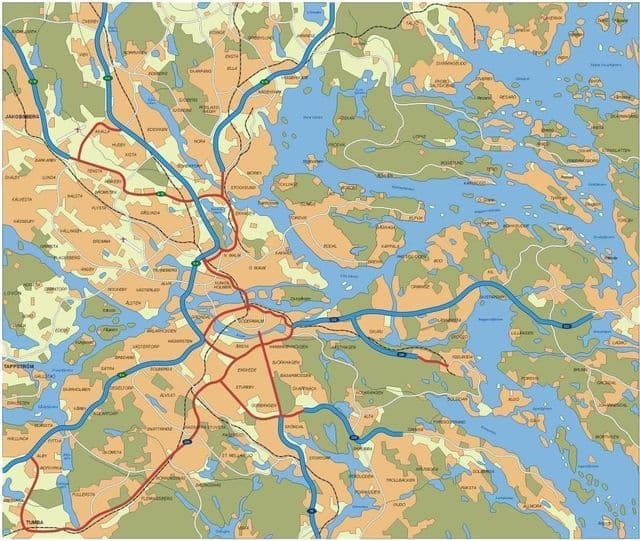 Plan des routes de Stockholm