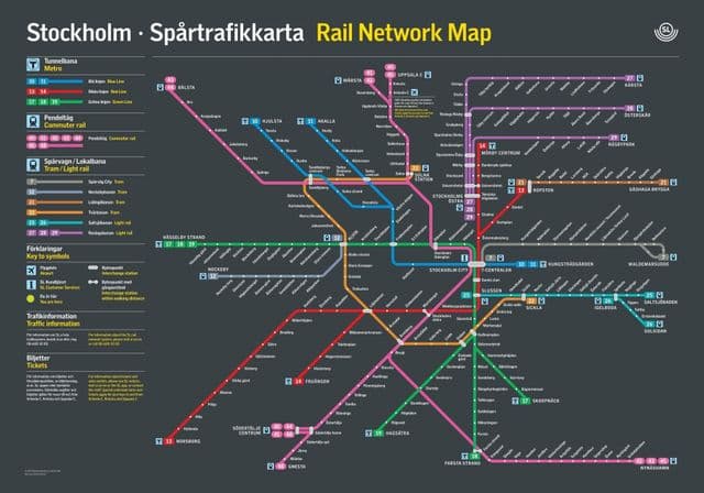 Plan des stations de tramway de Stockholm