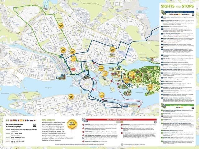 Plan des excursions à pied de Stockholm