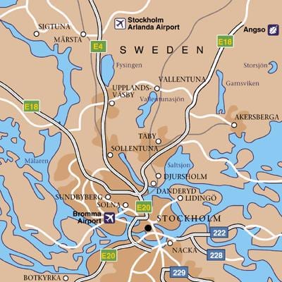 Plan des aéroports de Stockholm