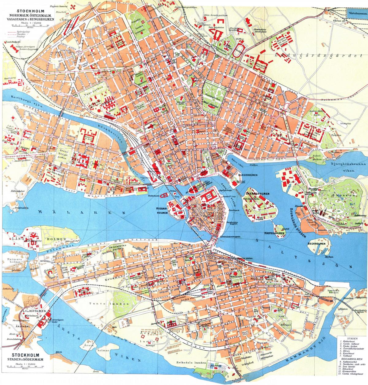 Plan historique de Stockholm