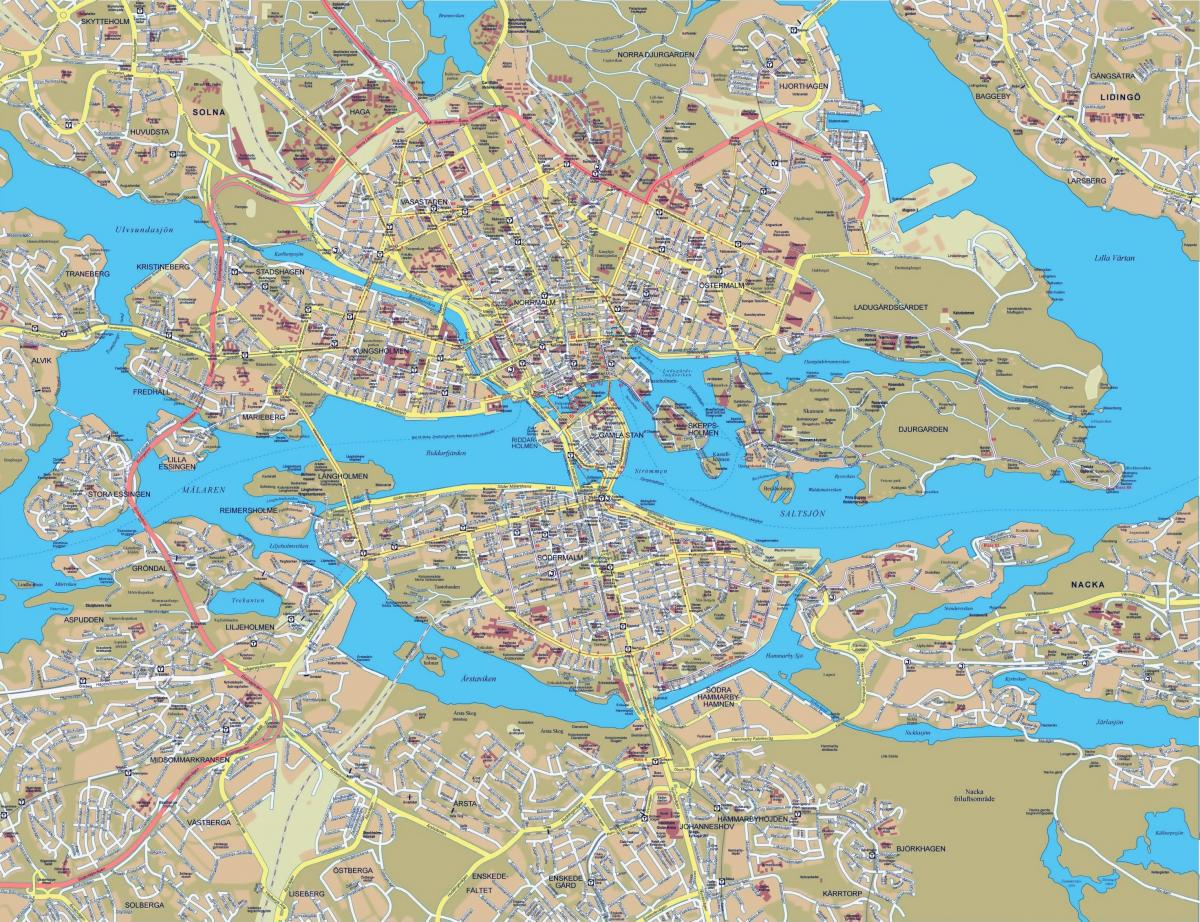 Plan des rues de Stockholm